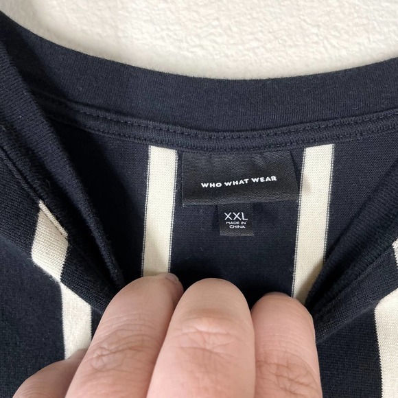 Who What Wear Women's Striped‎ A-Line Shirt Dress Size XXL Black White - Picture 4 of 4